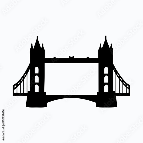 tower bridge in London silhouette