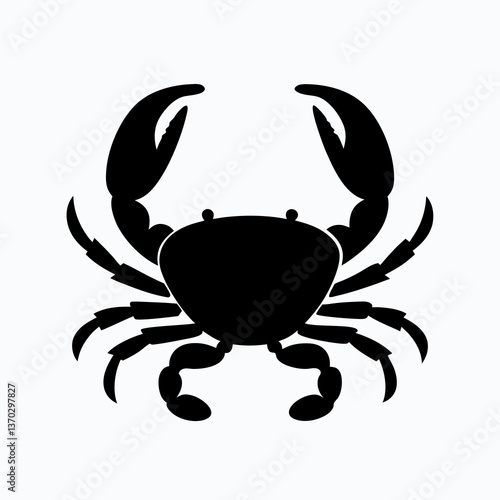 Energetic Crab Silhouette Illustration in Ocean Sunset Scene for Seafood Restaurant Menu Design