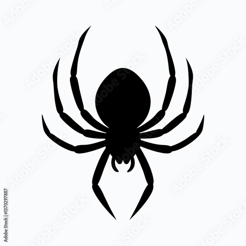 Arachnid Shadows: Eerie Spider Silhouette in the Dark Night, Halloween Creepy Design Element