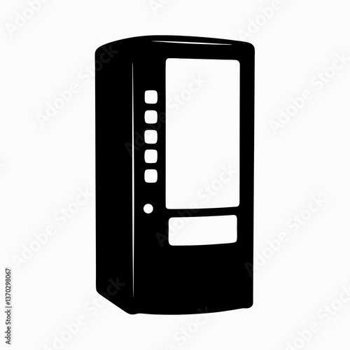 Refreshment Break: Vending Machine Silhouette Offering Snacks and Drinks in Urban Setting