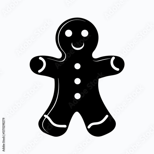Whimsical Gingerbread Man Silhouette Perfect for Holiday Designs and Decor