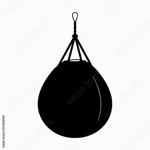 Shadow Boxing: Silhouette of Punching Bag for Fitness and Training