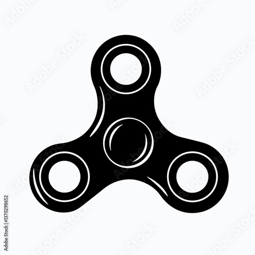 Spinning Fun: Abstract Fidget Spinner Silhouette for Mindful Relaxation and Stress Relief