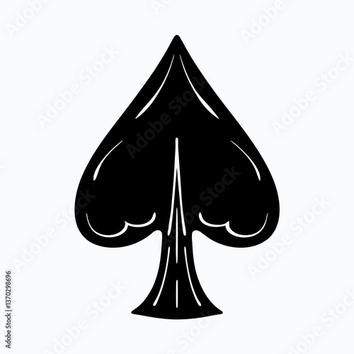 Mystical Spade Suit Playing Card Silhouette for Casino Night Fun and Games