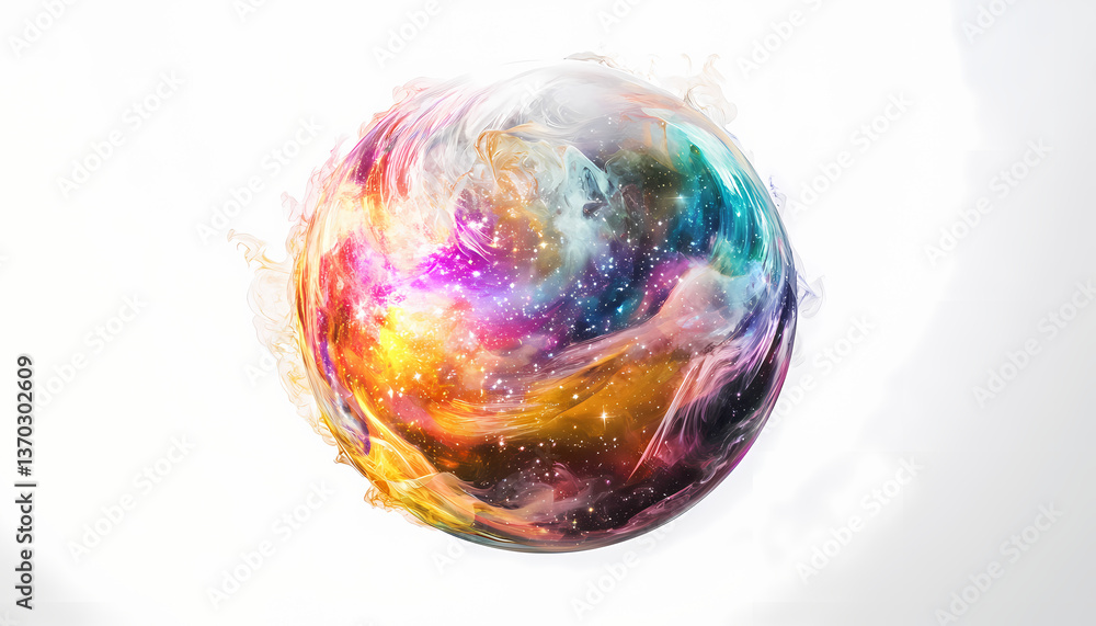 Cosmic Nebula Sphere Abstract Art Cosmic Nebula Sphere Abstract Art