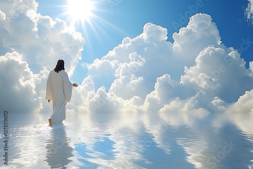 Jesus walking on water, Heaven scene