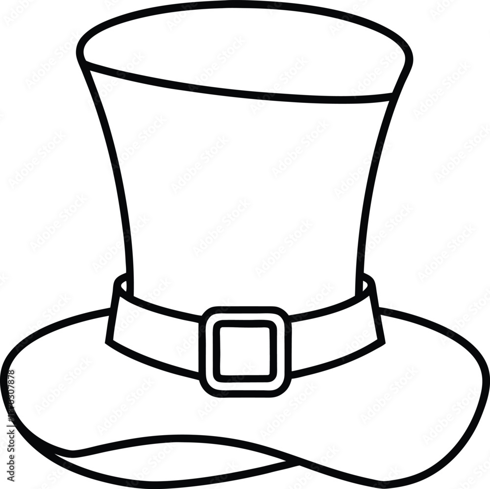 Leprechaun Hat Line Art Vector Leprechaun Hat Line Art Vector