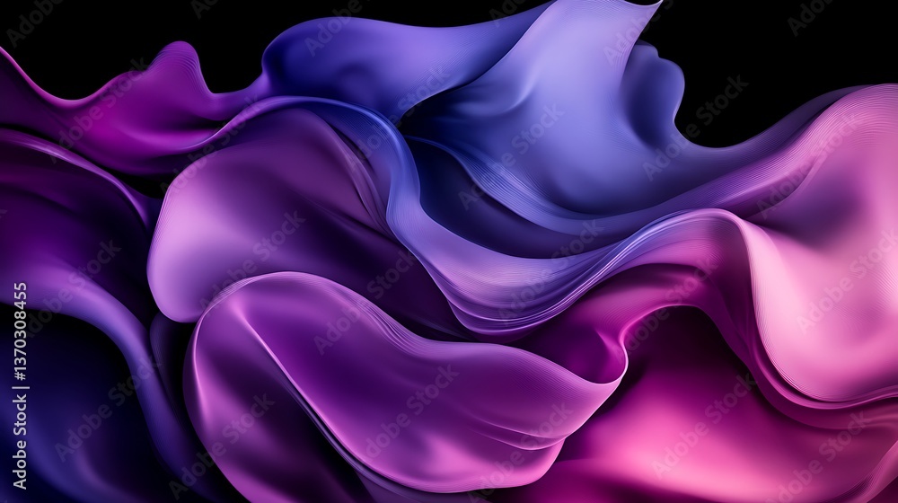 Obraz premium Abstract Purple and Blue Swirls: A Digital Art Piece