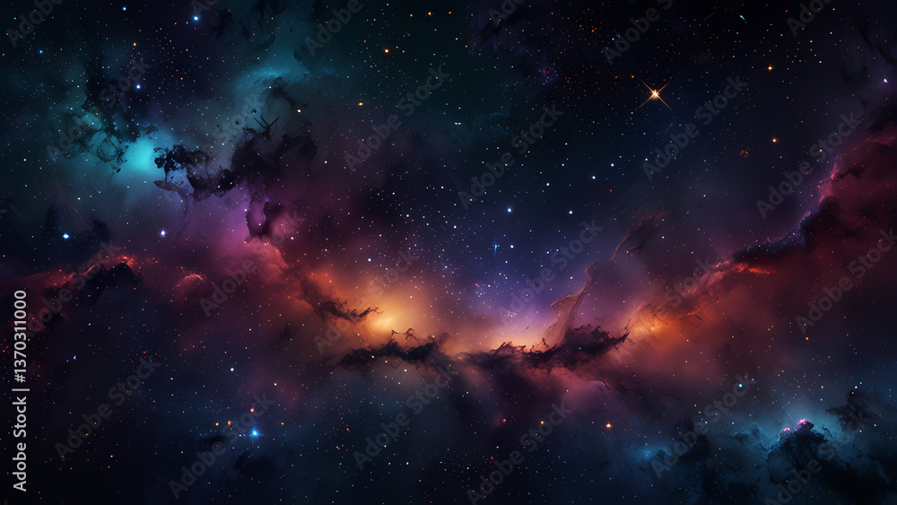 Fototapeta premium Nebula Nights: Sparkling Galaxy Texture