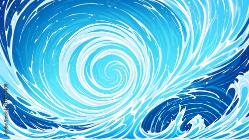 xplosive Water Splash and Wave Effect Illustration Background in Blue Gradient
青いグラデーションで描かれた水の爆発と波のエフェクト背景イラスト