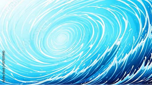 xplosive Water Splash and Wave Effect Illustration Background in Blue Gradient
青いグラデーションで描かれた水の爆発と波のエフェクト背景イラスト