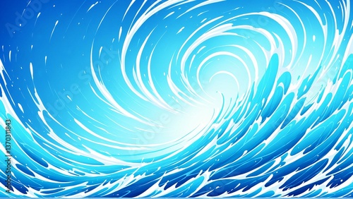 xplosive Water Splash and Wave Effect Illustration Background in Blue Gradient
青いグラデーションで描かれた水の爆発と波のエフェクト背景イラスト