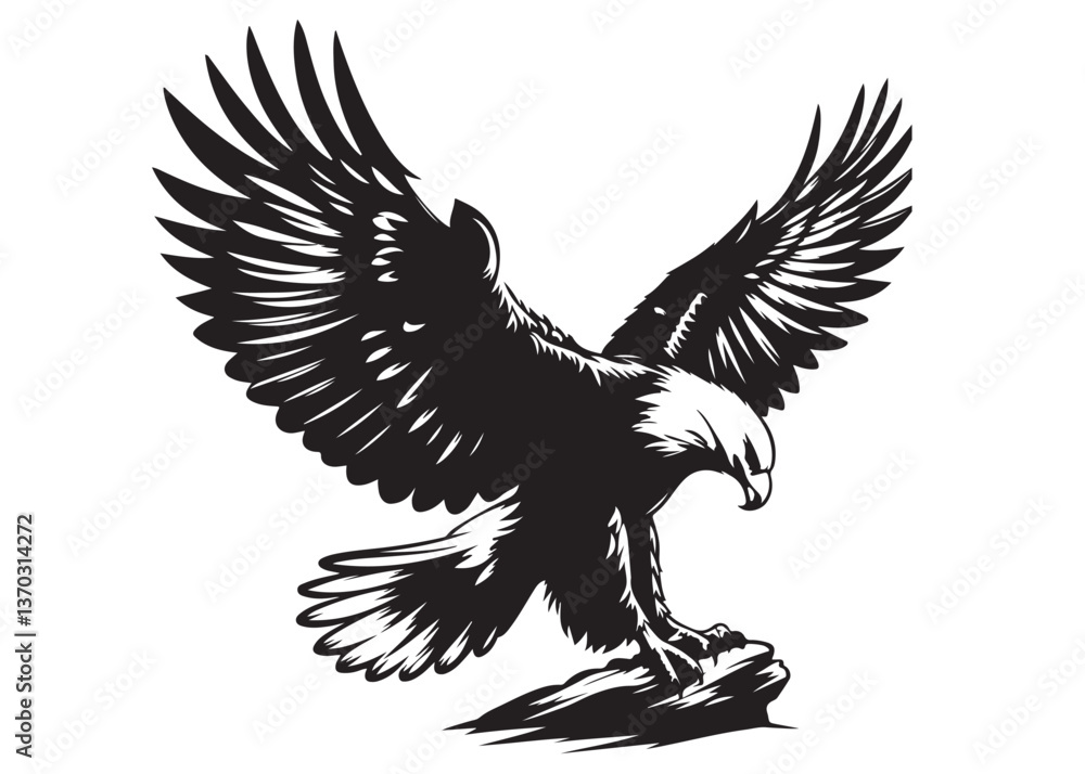Obraz premium eagle flying logo silhouette vector, eagle logo icon silhouette, bald eagle silhouette, black american eagle flying logo silhouette, flying eagle bird silhouette isolated on white background