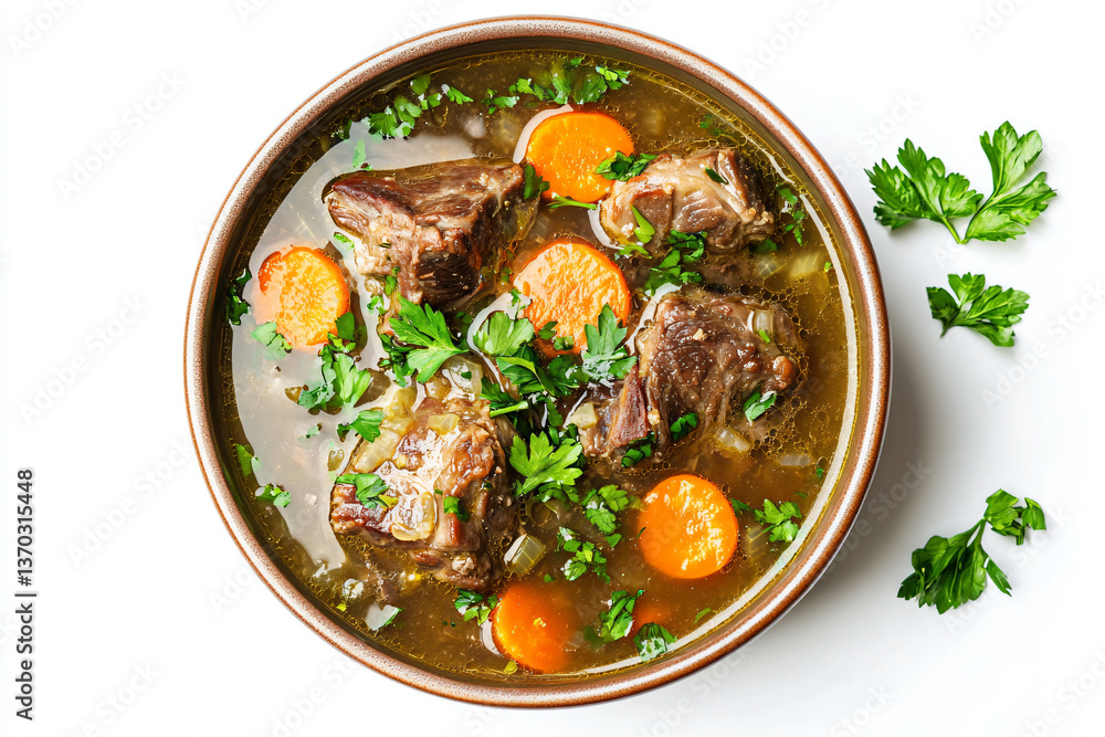 a bowl of stew with carrots and parsley a bowl of stew with carrots and parsley