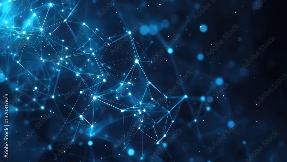 Intricate Network of Glowing Blue Data Points and Interconnections Against Dark Backdrop in a Tech Inspired Abstract Visualization Intricate Network of Glowing Blue Data Points and Interconnections Against Dark Backdrop in a Tech Inspired Abstract Visualization