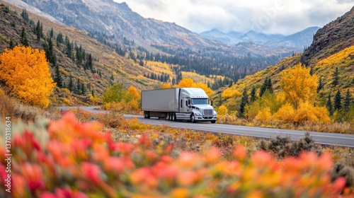 Autumnal Truck Journey: A Majestic Mountain Road Trip