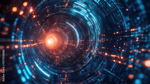 Wallpaper Mural Futuristic digital vortex with pulsing lights abstract concept technology environment close-up view Torontodigital.ca