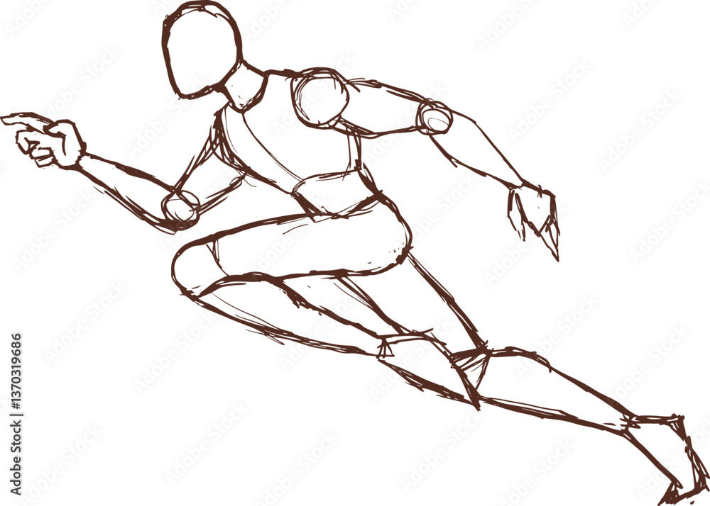 Fototapeta premium Design of sketch body reference illustration