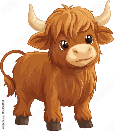Highland Cow Vector Illustration