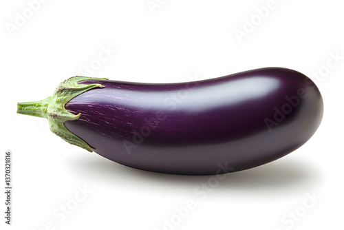 Wallpaper Mural Fresh eggplant isolated on white background showcasing its glossy purple skin and unique shape. Torontodigital.ca