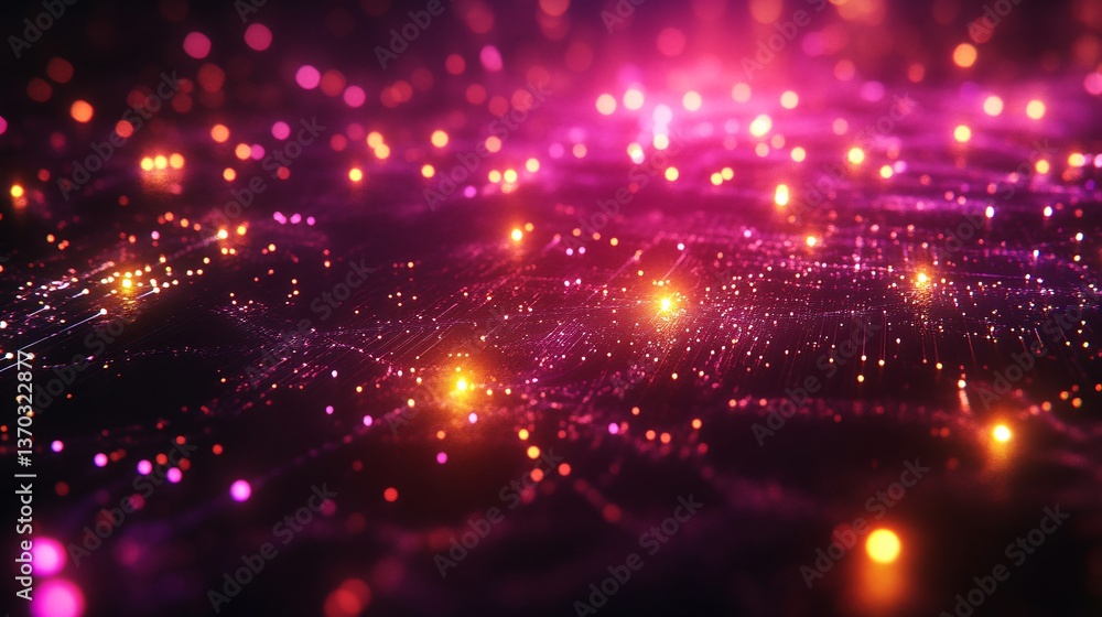 Fototapeta premium A Vibrant High-Speed Data Network Concept Featuring Glowing Interconnected Nodes