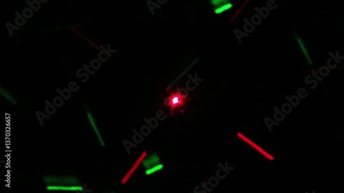green and red laser light, video