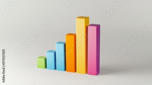 Free Download D bar graph using solid primary colors on light gray, neatly aligned data labels, soft shadows, no axis lines - GFXLoad
