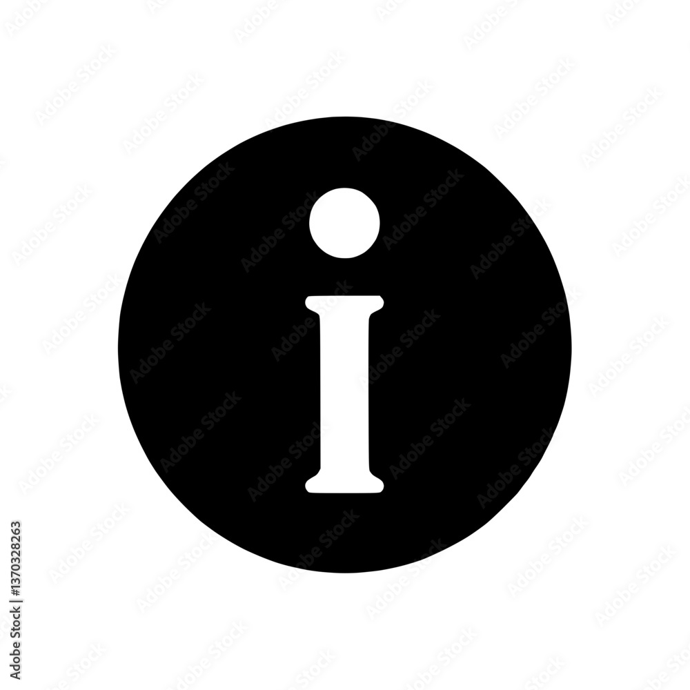 Information icon on a black circular background Information icon on a black circular background