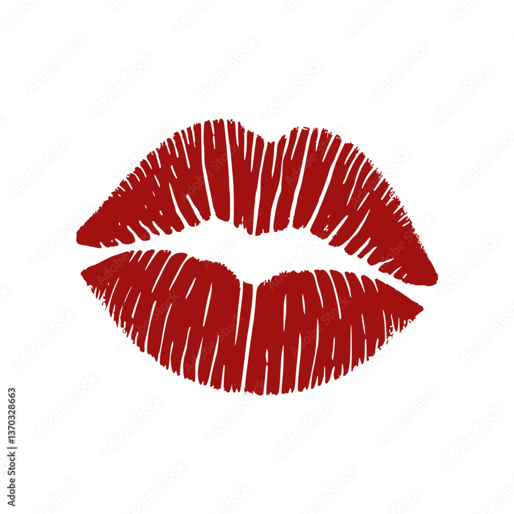 Red lipstick kiss mark symbolizing love and affection Red lipstick kiss mark symbolizing love and affection