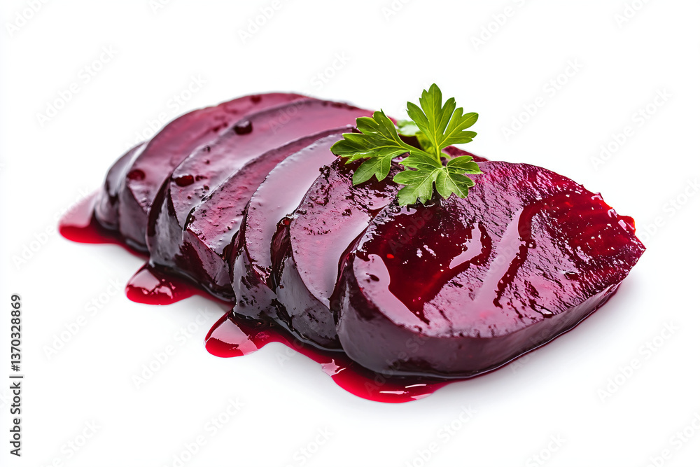Fototapeta premium a piece of meat with a sprig of parsley on top