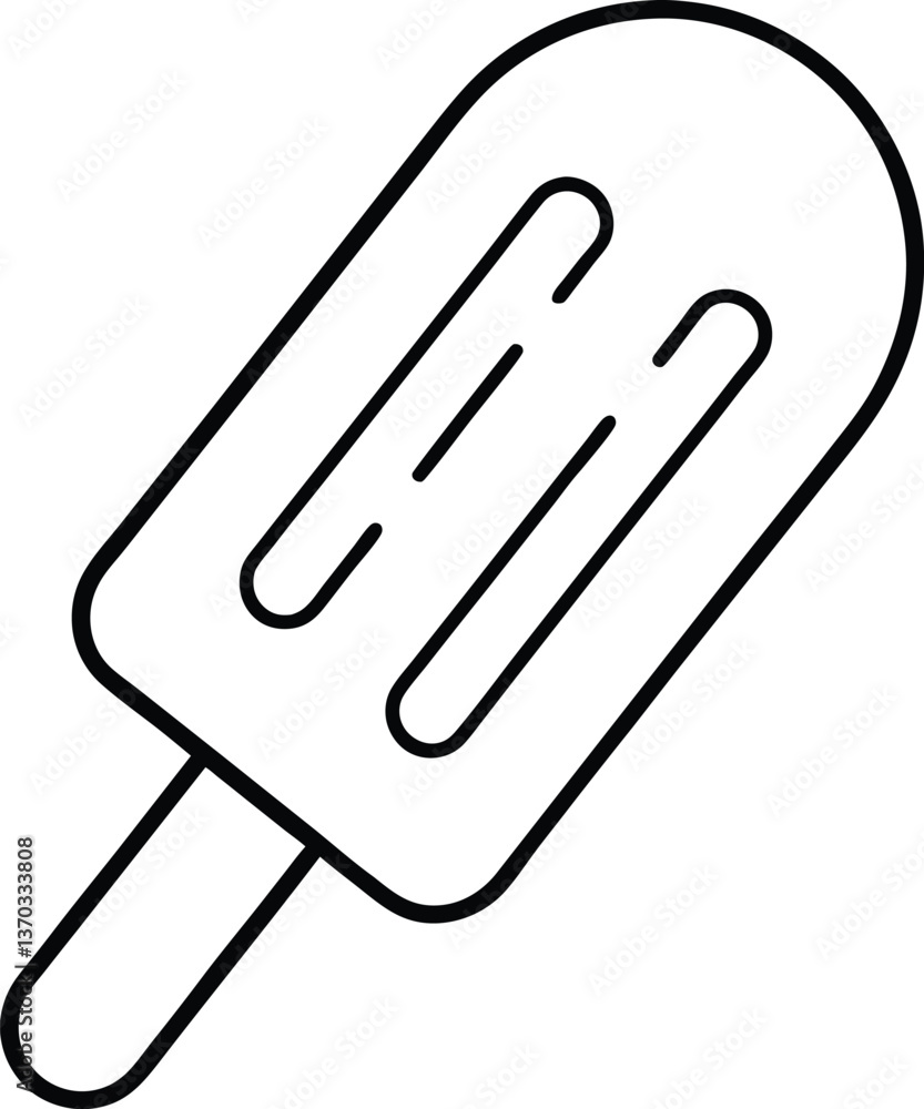 Popsicle Line Art Vector Popsicle Line Art Vector