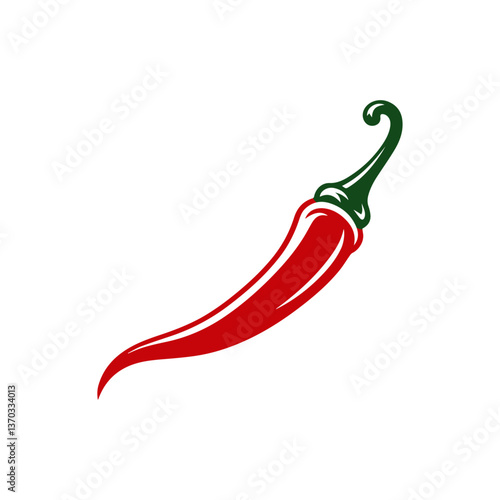 Spicy Chili Pepper Silhouette Vector, Black and White Hot Pepper Illustration, Fiery Spice Symbol, Minimalist Jalapeño Artwork, Mexican Cuisine Ingredient, Simple Chili Icon, Organic Food Design