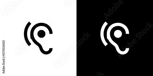 Ear with Sound Waves Icon