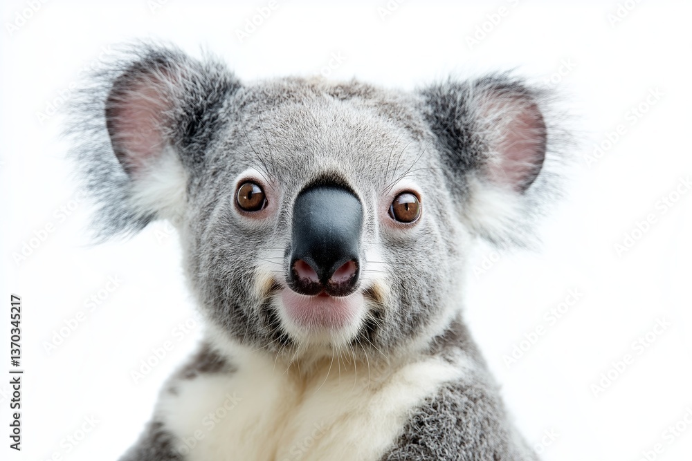 Fototapeta premium A close-up portrait of a koala exuding an adorable charm and inviting curiosity in wildlife lovers.