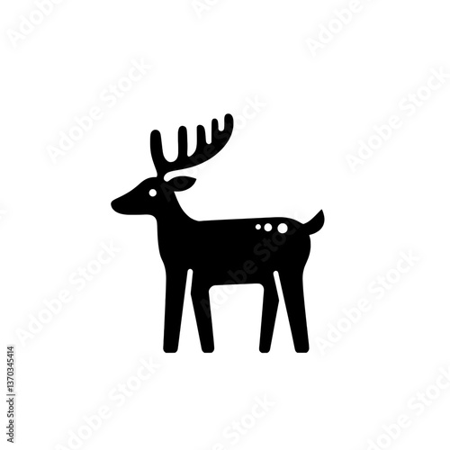 Creative minimalist black and white logo design featuring a stylized deer in negative space for modern branding identity
