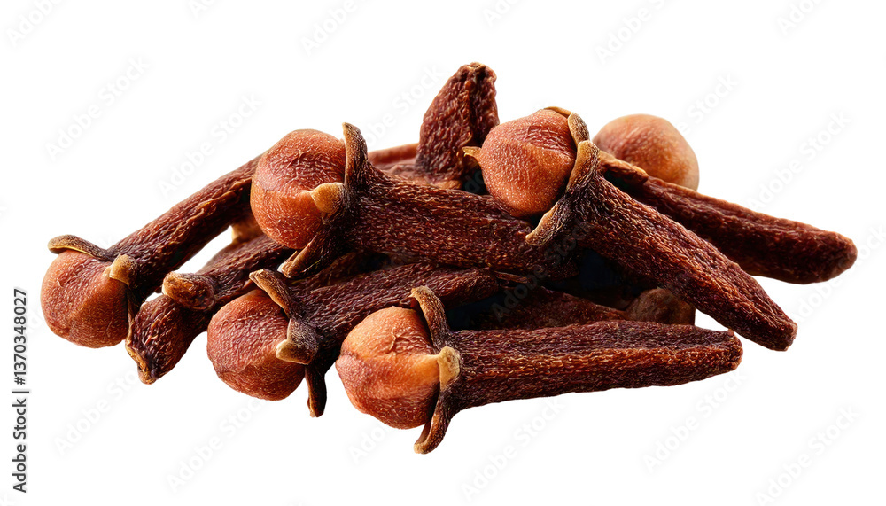 Fototapeta premium Clove spice Isolated On PNG Transparent and White Background 