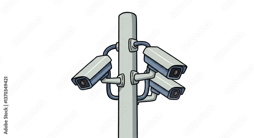 Isolated Set of Security Surveillance Cameras Isolated Set of Security Surveillance Cameras