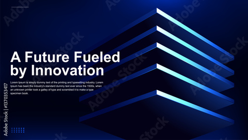 Futuristic Innovation Layers – Abstract 3D Technology Background for Digital Transformation
