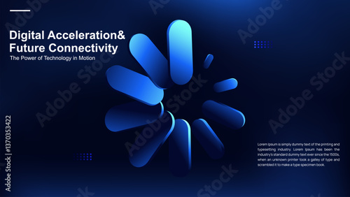 Digital Acceleration & Future Connectivity – Futuristic 3D Loading Animation Concept in Blue Tones