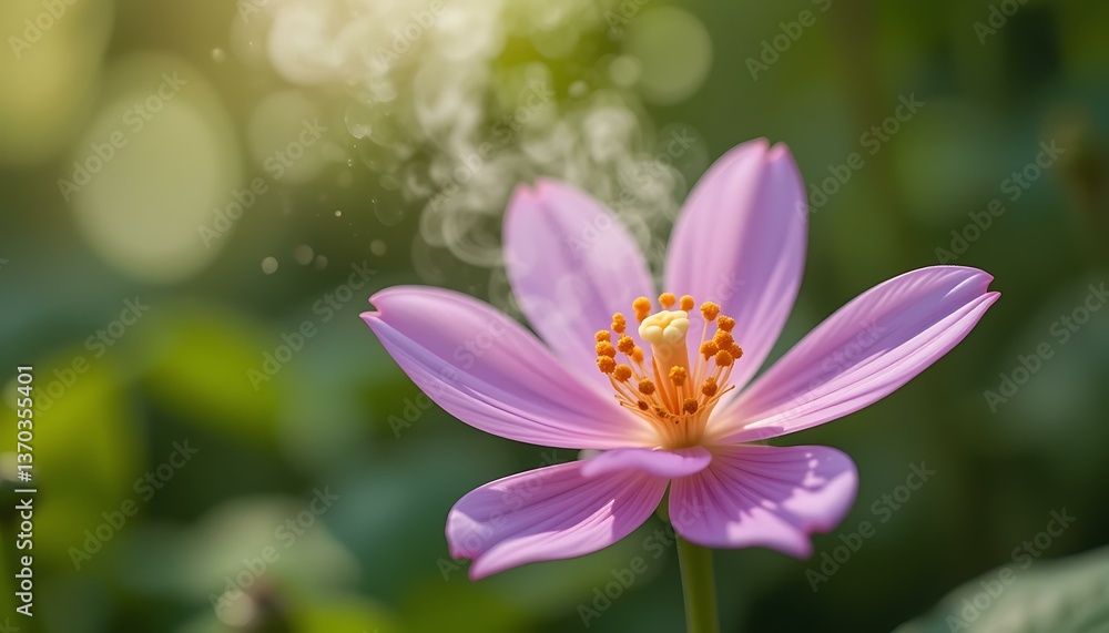 Stunning Pink Cosmos Flower in Soft Sunlight, Nature Photography Stunning Pink Cosmos Flower in Soft Sunlight, Nature Photography