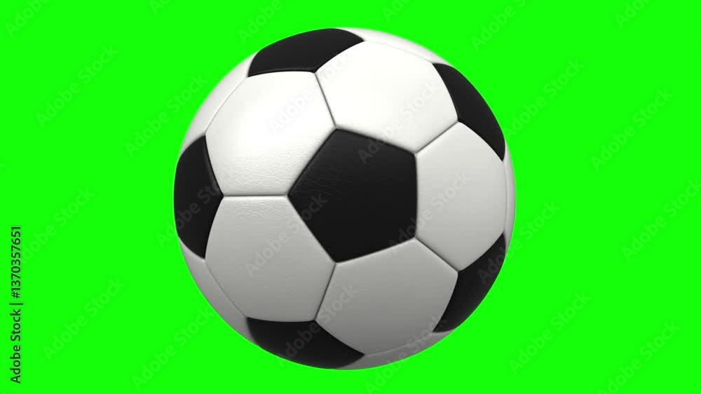 3d rendered animation of rotating soccer ball on green screen 3d rendered animation of rotating soccer ball on green screen