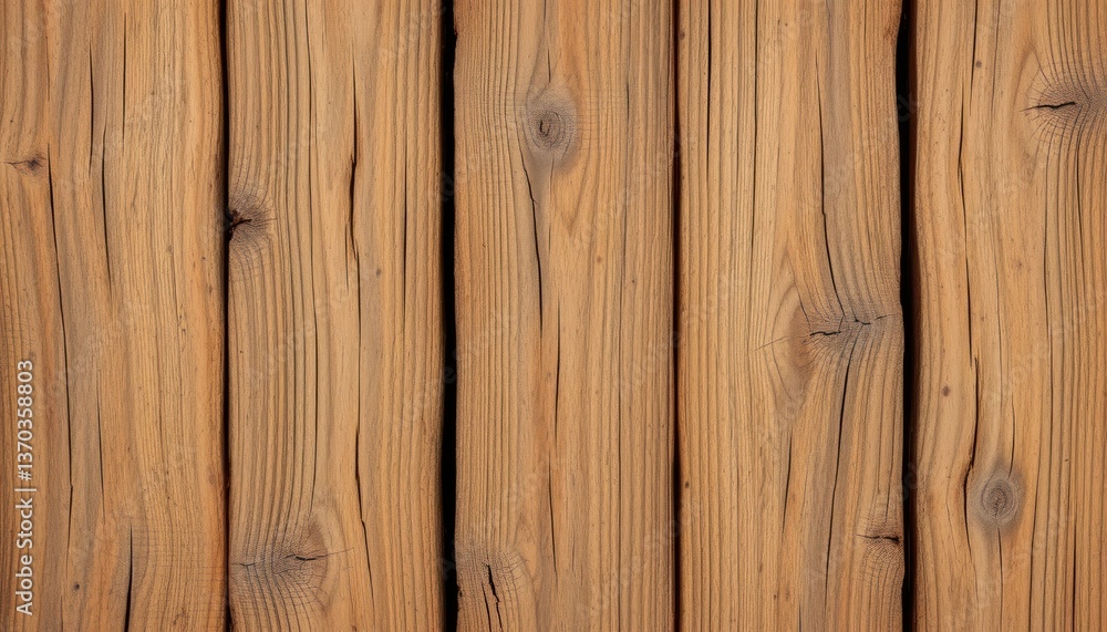 Naklejka premium Rustic Weathered Light Brown Wooden Planks Background Texture