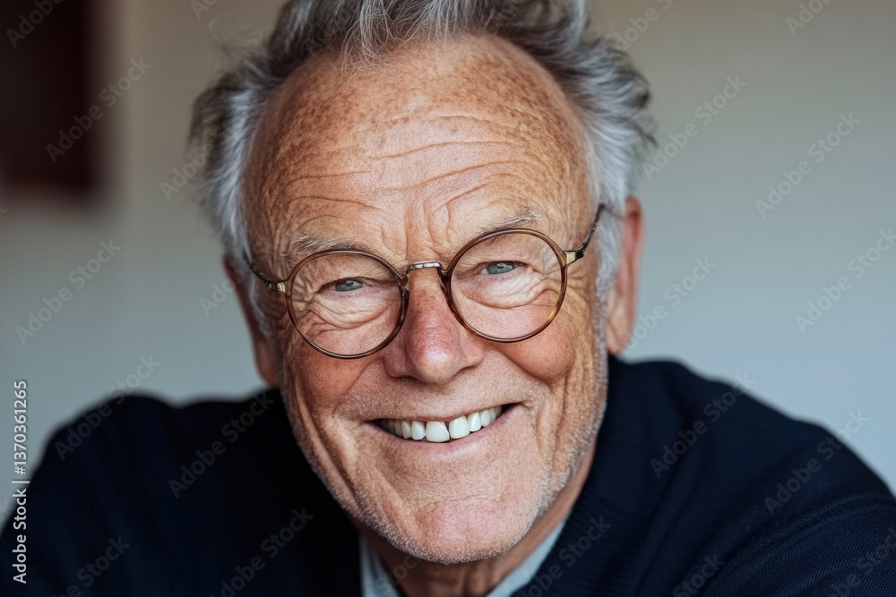 Smiling Senior Man with Glasses Smiling Senior Man with Glasses