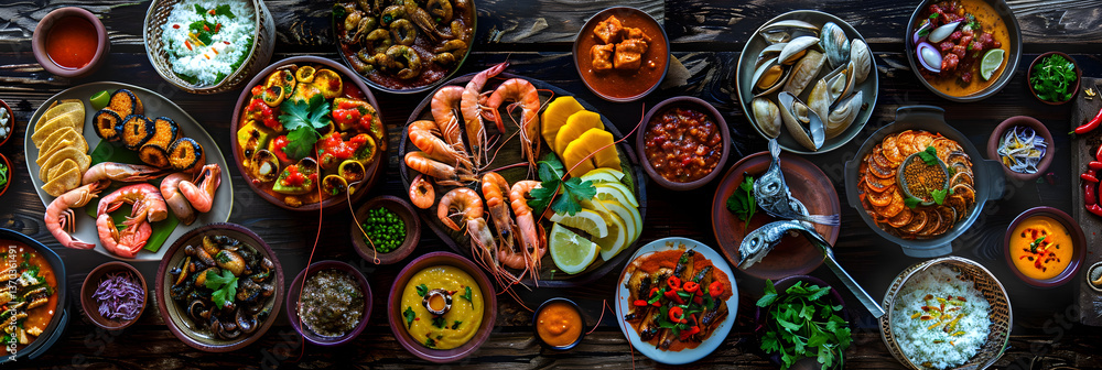 An Exotic Culinary Journey: Vibrant Spread of Traditional Zanzibar Dishes An Exotic Culinary Journey: Vibrant Spread of Traditional Zanzibar Dishes
