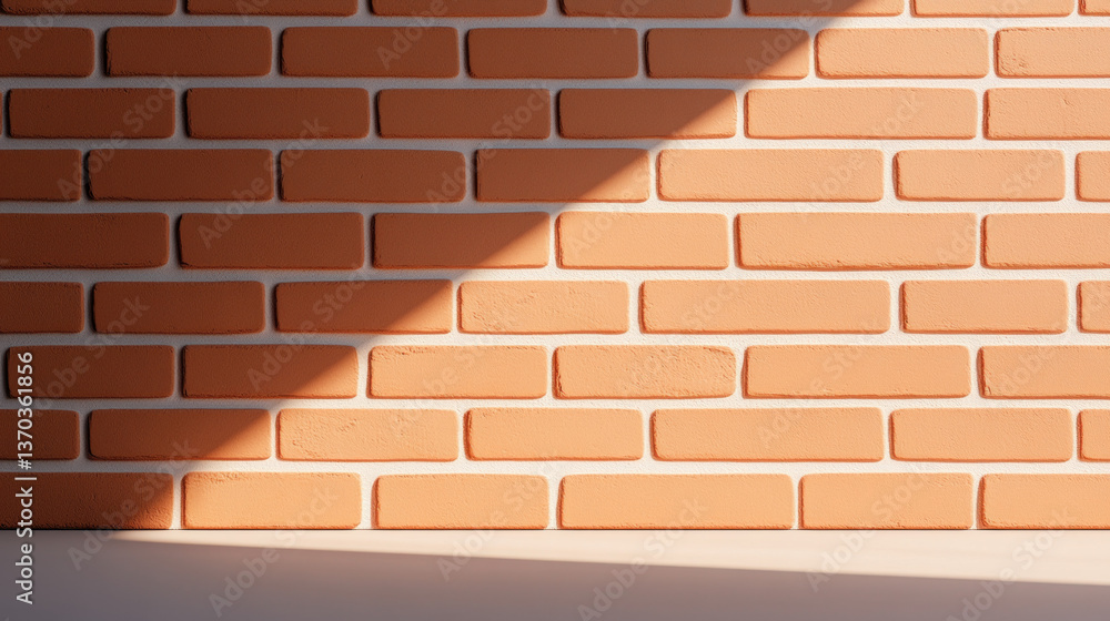 Obraz premium Brick wall Background, Textured brick wall with shadow and light contrast.