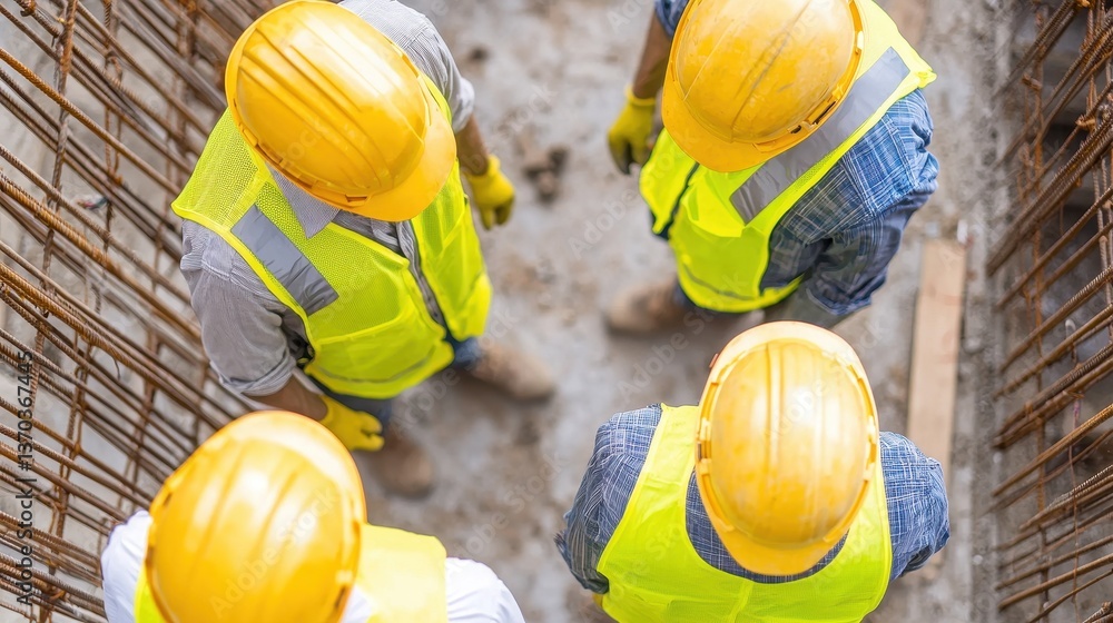custom made wallpaper toronto digitalTeam of Construction Workers in Safety Gear Collaborating on Site
