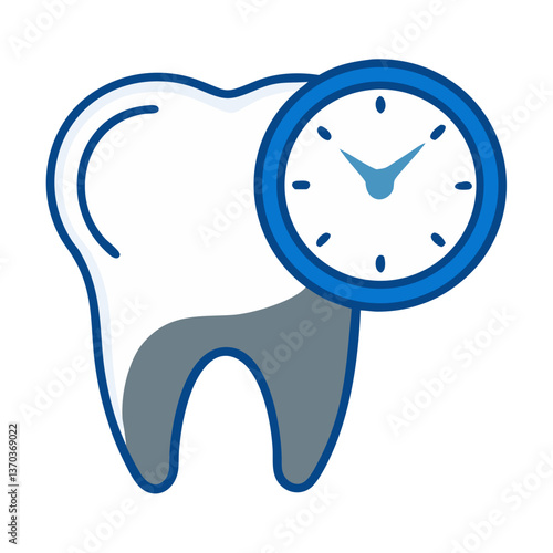 Tooth with Clock Symbolizing Dental Care Timing  