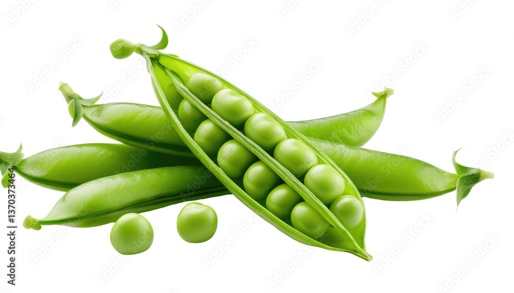 Green Pea Isolated On PNG Transparent and White Background Green Pea Isolated On PNG Transparent and White Background