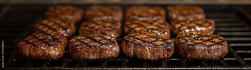 Grilled Steaks on Grill Grilled Steaks on Grill
