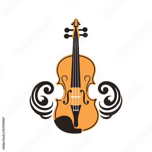Violin vector art flat graphic illustration